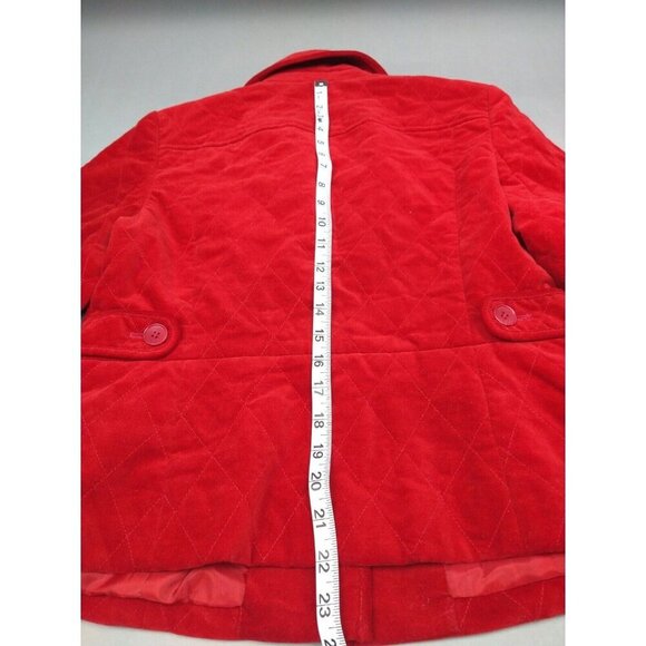 Talbots Petites Jacket Womens 10P Scarlet Red Velvet Kate Fit Button Blazer - Picture 9 of 9